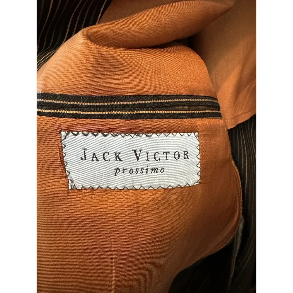 Men's Striped Blazer By Jack Victor Prossimo Made In Canada Black And‎ Tan